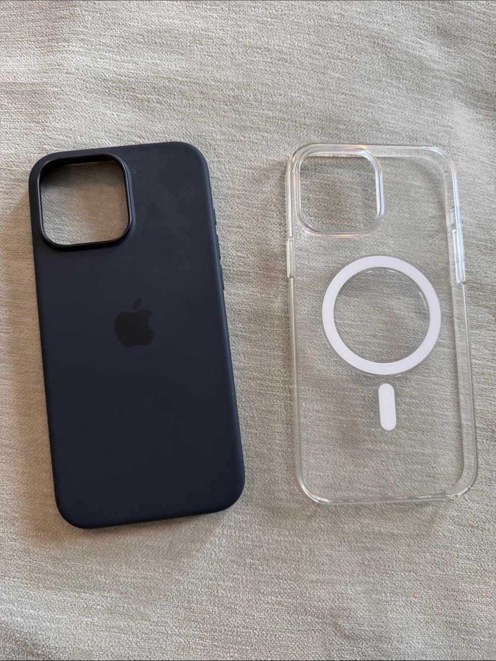 Apple Silicone Case and Clear MagSafe-Compatible Case - Black and Clear